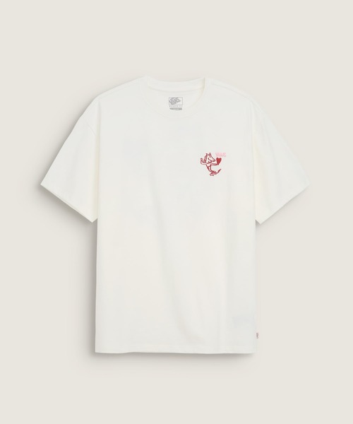 VANS(バンズ)の「BOLIN ハート Tシャツ / AP BOLIN HEART SS TEE marshmal VN000ZXPFS81(Tシャツ/カットソー・メンズ・オフホワイト・LARGE/MEDIUM/X-LARGE/SMALL/X-SMALL)」の2枚目の写真