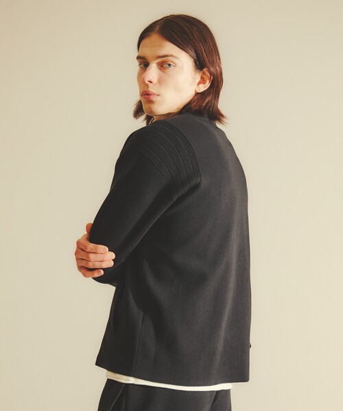 DESIGNWORKS（デザインワークス）の「【セットアップ対応】ダブルフェイスニットブルゾン（ブルゾン・メンズ・グレイッシュベージュ/ブラック・50/48/46）」の10枚目の写真