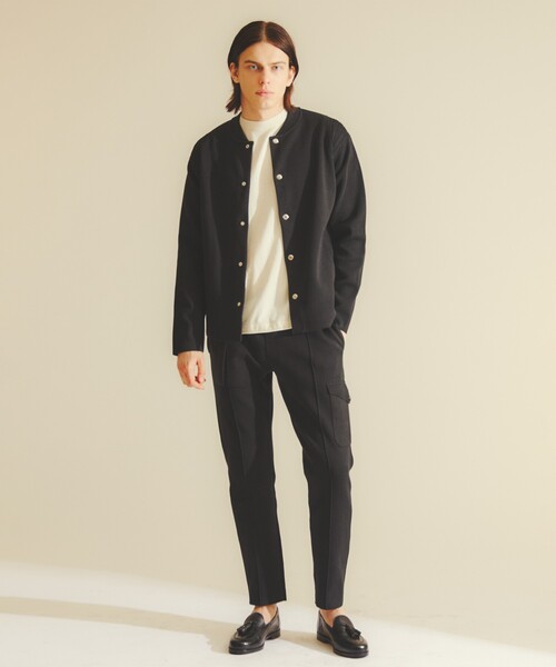 DESIGNWORKS（デザインワークス）の「【セットアップ対応】ダブルフェイスニットブルゾン（ブルゾン・メンズ・グレイッシュベージュ/ブラック・50/48/46）」の11枚目の写真