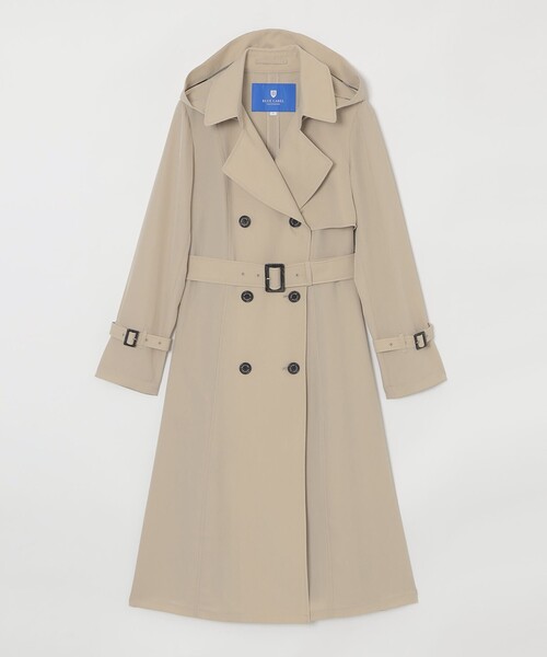 BLUE LABEL CRESTBRIDGE(ブルーレーベルクレストブリッジ)の「ツイルフレアトレンチコート(トレンチコート・レディース・ダークネイビー/ベージュ/ベビーピンク・38/36/40)」の4枚目の写真