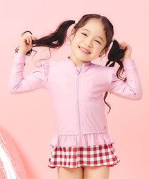 apres les cours | 【UVカット】フリルラッシュガード_ジュニア対応(ラッシュガード)