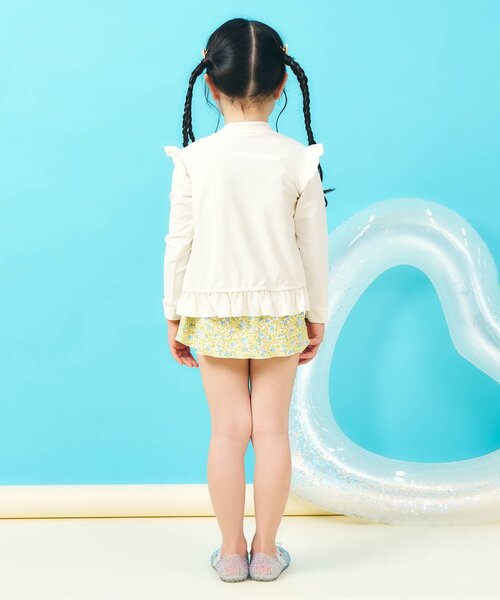 apres les cours（アプレレクール）の「【UVカット】フリルラッシュガード_ジュニア対応（ラッシュガード・キッズ・ピンク/アイボリー・80/90/100/110/120/130/140）」の4枚目の写真