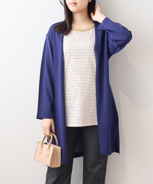 MB mint breeze(エムビーミントブリーズ)の「【WEB/一部店舗限定】【LL~6L 大きいサイズ】サイドスリットロングカーディガン(カーディガン/ボレロ・レディース・ブラック/グレー/ネイビー/ライトグリーン・6L/3L/LL/5L/4L)」の4枚目の写真