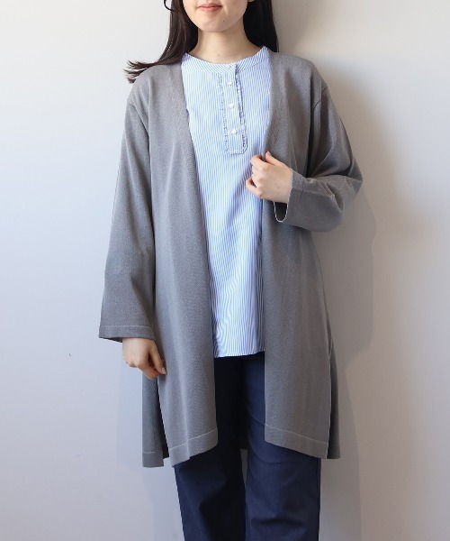 MB mint breeze(エムビーミントブリーズ)の「【WEB/一部店舗限定】【LL~6L 大きいサイズ】サイドスリットロングカーディガン(カーディガン/ボレロ・レディース・ブラック/グレー/ネイビー/ライトグリーン・6L/3L/LL/5L/4L)」の3枚目の写真