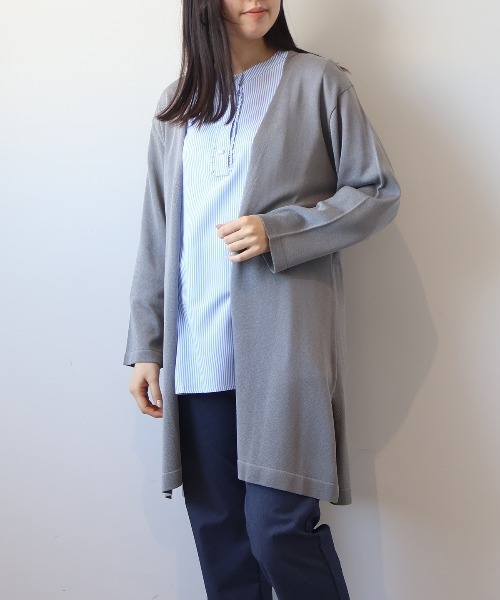 MB mint breeze(エムビーミントブリーズ)の「【WEB/一部店舗限定】【LL~6L 大きいサイズ】サイドスリットロングカーディガン(カーディガン/ボレロ・レディース・ブラック/グレー/ネイビー/ライトグリーン・6L/3L/LL/5L/4L)」の9枚目の写真