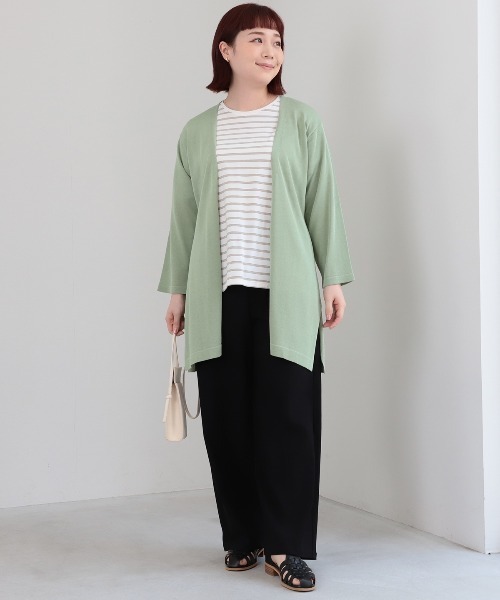 MB mint breeze(エムビーミントブリーズ)の「【WEB/一部店舗限定】【LL~6L 大きいサイズ】サイドスリットロングカーディガン(カーディガン/ボレロ・レディース・ブラック/グレー/ネイビー/ライトグリーン・6L/3L/LL/5L/4L)」の12枚目の写真