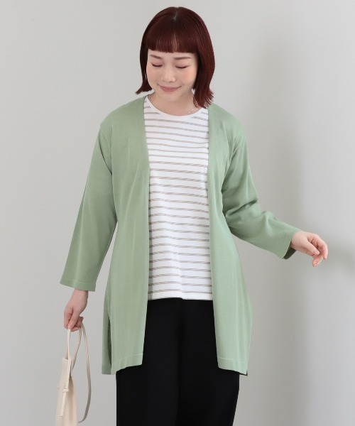 MB mint breeze(エムビーミントブリーズ)の「【WEB/一部店舗限定】【LL~6L 大きいサイズ】サイドスリットロングカーディガン(カーディガン/ボレロ・レディース・ブラック/グレー/ネイビー/ライトグリーン・6L/3L/LL/5L/4L)」の13枚目の写真