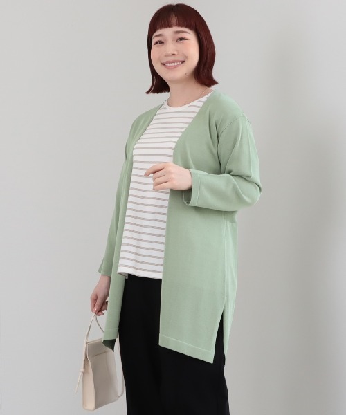 MB mint breeze(エムビーミントブリーズ)の「【WEB/一部店舗限定】【LL~6L 大きいサイズ】サイドスリットロングカーディガン(カーディガン/ボレロ・レディース・ブラック/グレー/ネイビー/ライトグリーン・6L/3L/LL/5L/4L)」の14枚目の写真