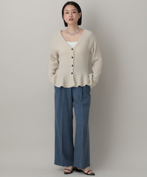 A part by（アパートバイ）の「ブークレペプラムニットカーディガン（カーディガン/ボレロ・レディース・キャメル/ブルー系その他4/アイボリー・FREE）」の16枚目の写真