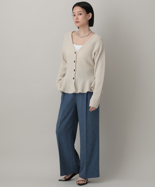 A part by（アパートバイ）の「ブークレペプラムニットカーディガン（カーディガン/ボレロ・レディース・キャメル/ブルー系その他4/アイボリー・FREE）」の17枚目の写真