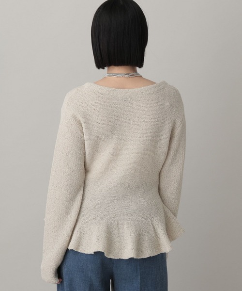 A part by（アパートバイ）の「ブークレペプラムニットカーディガン（カーディガン/ボレロ・レディース・キャメル/ブルー系その他4/アイボリー・FREE）」の22枚目の写真