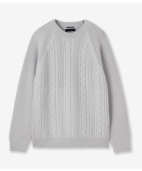 junhashimoto（ジュンハシモト）の「5G SWITCHING CABLE KNIT（ニット/セーター・メンズ・ブラック/モカ/ライトグレー・3/4）」の2枚目の写真