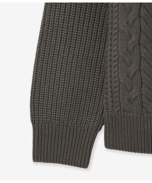 junhashimoto（ジュンハシモト）の「5G SWITCHING CABLE KNIT（ニット/セーター・メンズ・ブラック/モカ/ライトグレー・3/4）」の6枚目の写真