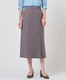 【セット着用可】リネンバイオシャンブレー Aライン スカート