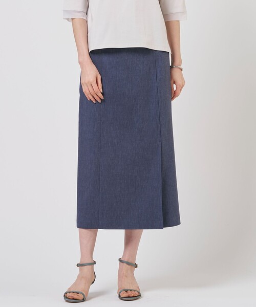 J.PRESS(ジェイプレス)の「【セット着用可】リネンバイオシャンブレー Aライン スカート(スカート・レディース・ブラウン系/ネイビー系/ベージュ系・T13/T15/T17)」の3枚目の写真