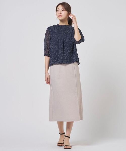 J.PRESS(ジェイプレス)の「【セット着用可】リネンバイオシャンブレー Aライン スカート(スカート・レディース・ブラウン系/ネイビー系/ベージュ系・T13/T15/T17)」の8枚目の写真