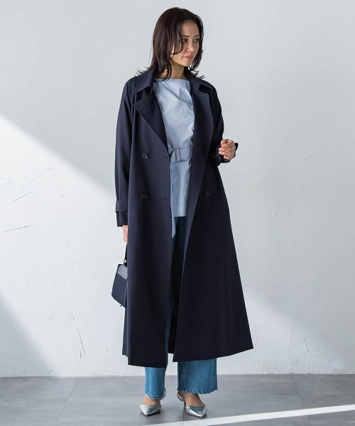 LAUTREAMONT（ロートレアモン）の「【ラク軽トレンチ】ラグランスリーブスプリングコート≪手洗い≫（トレンチコート・レディース・キャメル/ネイビー・9号/7号）」の14枚目の写真