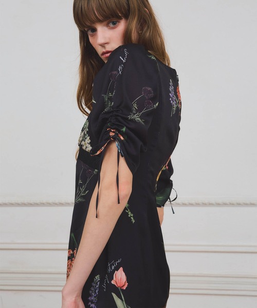 EIMY ISTOIRE（エイミーイストワール）の「レーストリムフラワーサテンワンピース（ワンピース・レディース・ブラック/アイボリー・38/36）」の19枚目の写真