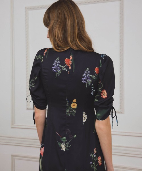 EIMY ISTOIRE（エイミーイストワール）の「レーストリムフラワーサテンワンピース（ワンピース・レディース・ブラック/アイボリー・38/36）」の20枚目の写真