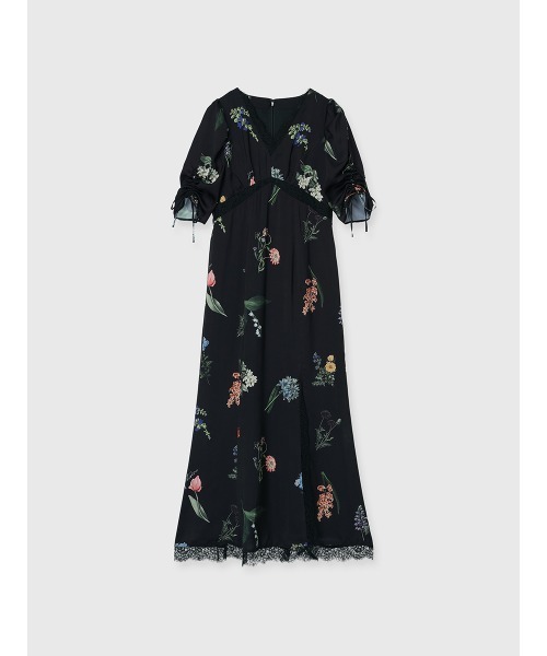 EIMY ISTOIRE（エイミーイストワール）の「レーストリムフラワーサテンワンピース（ワンピース・レディース・ブラック/アイボリー・38/36）」の4枚目の写真