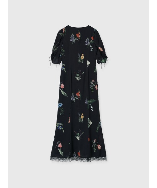 EIMY ISTOIRE（エイミーイストワール）の「レーストリムフラワーサテンワンピース（ワンピース・レディース・ブラック/アイボリー・38/36）」の5枚目の写真