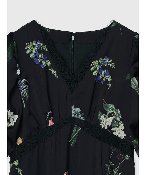 EIMY ISTOIRE（エイミーイストワール）の「レーストリムフラワーサテンワンピース（ワンピース・レディース・ブラック/アイボリー・38/36）」の6枚目の写真