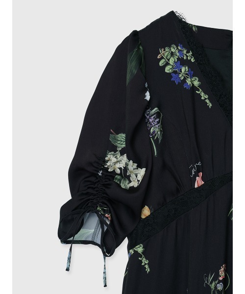 EIMY ISTOIRE（エイミーイストワール）の「レーストリムフラワーサテンワンピース（ワンピース・レディース・ブラック/アイボリー・38/36）」の7枚目の写真