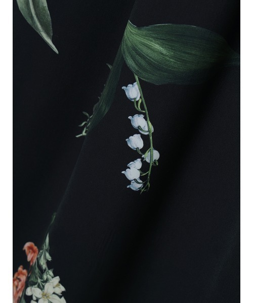 EIMY ISTOIRE（エイミーイストワール）の「レーストリムフラワーサテンワンピース（ワンピース・レディース・ブラック/アイボリー・38/36）」の11枚目の写真