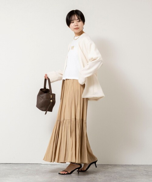 NOLLEY’S（ノーリーズ）の「ウォッシャブルカッセンギャザーマキシスカート（スカート・レディース・カーキ/ベージュ・FREE）」の11枚目の写真