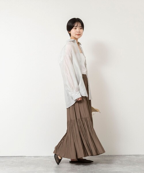 NOLLEY’S（ノーリーズ）の「ウォッシャブルカッセンギャザーマキシスカート（スカート・レディース・カーキ/ベージュ・FREE）」の19枚目の写真