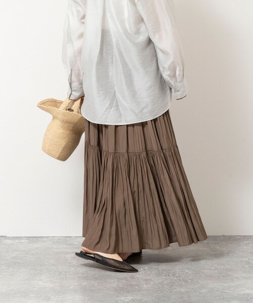 NOLLEY’S（ノーリーズ）の「ウォッシャブルカッセンギャザーマキシスカート（スカート・レディース・カーキ/ベージュ・FREE）」の21枚目の写真