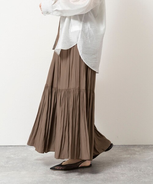 NOLLEY’S（ノーリーズ）の「ウォッシャブルカッセンギャザーマキシスカート（スカート・レディース・カーキ/ベージュ・FREE）」の22枚目の写真
