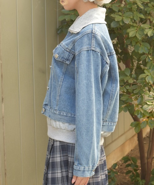 axes femme（アクシーズファム）の「異素材レイヤードデニムジャケット（その他アウター・レディース・ブラック/グレー・FREE）」の12枚目の写真
