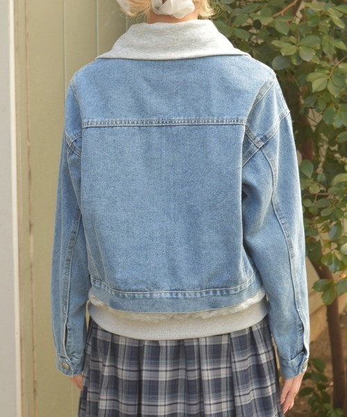 axes femme（アクシーズファム）の「異素材レイヤードデニムジャケット（その他アウター・レディース・ブラック/グレー・FREE）」の13枚目の写真