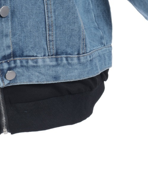 axes femme（アクシーズファム）の「異素材レイヤードデニムジャケット（その他アウター・レディース・ブラック/グレー・FREE）」の7枚目の写真