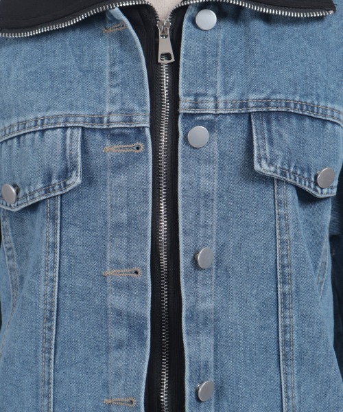 axes femme（アクシーズファム）の「異素材レイヤードデニムジャケット（その他アウター・レディース・ブラック/グレー・FREE）」の8枚目の写真