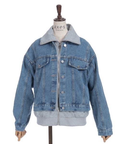 axes femme（アクシーズファム）の「異素材レイヤードデニムジャケット（その他アウター・レディース・ブラック/グレー・FREE）」の16枚目の写真