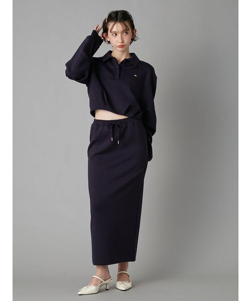 LILY BROWN(リリーブラウン)の「ボンディングセットアップ(ワンピース・レディース・ネイビー/ピンク/オフホワイト・F)」の16枚目の写真