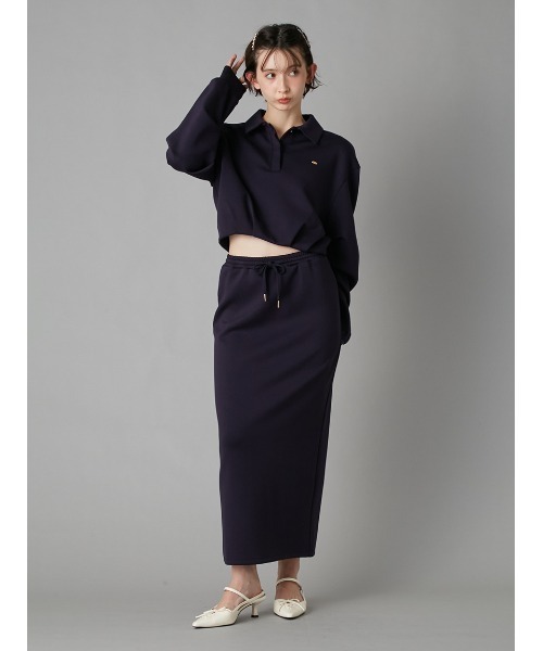LILY BROWN(リリーブラウン)の「ボンディングセットアップ(ワンピース・レディース・ネイビー/ピンク/オフホワイト・F)」の1枚目の写真