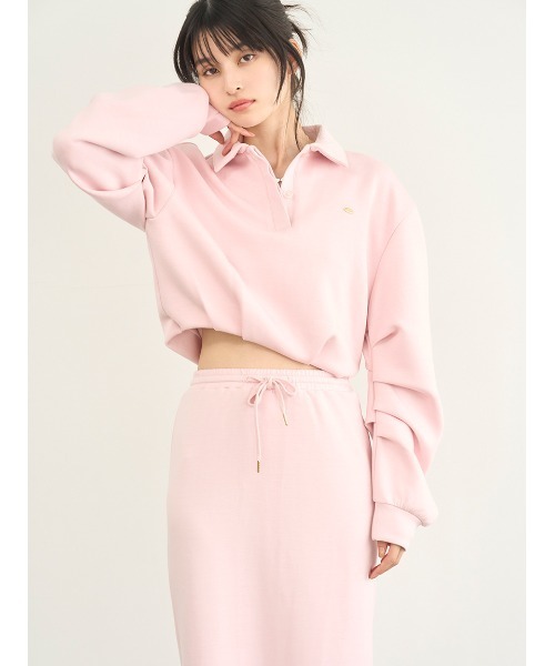 LILY BROWN(リリーブラウン)の「ボンディングセットアップ(ワンピース・レディース・ネイビー/ピンク/オフホワイト・F)」の12枚目の写真