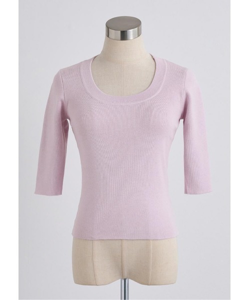 LUDICRUM(ルーディクルム)の「Deep U neck Knit top(ニット/セーター・レディース・ピンク/ブラック/オフホワイト・FREE)」の13枚目の写真