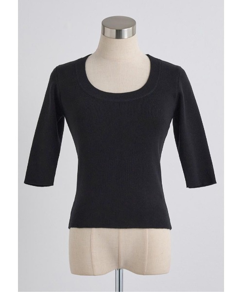 LUDICRUM(ルーディクルム)の「Deep U neck Knit top(ニット/セーター・レディース・ピンク/ブラック/オフホワイト・FREE)」の14枚目の写真