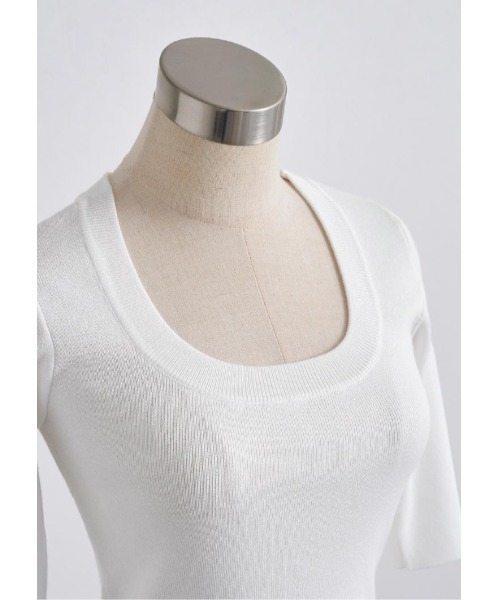 LUDICRUM(ルーディクルム)の「Deep U neck Knit top(ニット/セーター・レディース・ピンク/ブラック/オフホワイト・FREE)」の17枚目の写真