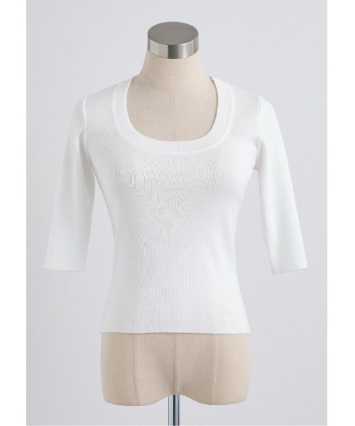 LUDICRUM(ルーディクルム)の「Deep U neck Knit top(ニット/セーター・レディース・ピンク/ブラック/オフホワイト・FREE)」の15枚目の写真