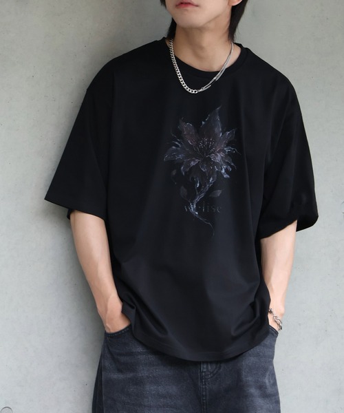 welise（ウェライズ）の「【welise/ウェライズ】シルケットライクスムースコットン 26'モードグラフィックプリント Tシャツ/接触冷感 UVカット（Tシャツ/カットソー・メンズ・ブラック系その他/ホワイト/ブラック/ホワイト系その他・M/L/S）」の4枚目の写真