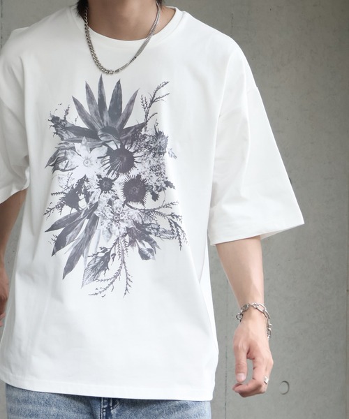 welise（ウェライズ）の「【welise/ウェライズ】シルケットライクスムースコットン 26'モードグラフィックプリント Tシャツ/接触冷感 UVカット（Tシャツ/カットソー・メンズ・ブラック系その他/ホワイト/ブラック/ホワイト系その他・M/L/S）」の12枚目の写真