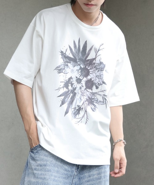 welise（ウェライズ）の「【welise/ウェライズ】シルケットライクスムースコットン 26'モードグラフィックプリント Tシャツ/接触冷感 UVカット（Tシャツ/カットソー・メンズ・ブラック系その他/ホワイト/ブラック/ホワイト系その他・M/L/S）」の13枚目の写真
