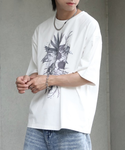 welise（ウェライズ）の「【welise/ウェライズ】シルケットライクスムースコットン 26'モードグラフィックプリント Tシャツ/接触冷感 UVカット（Tシャツ/カットソー・メンズ・ブラック系その他/ホワイト/ブラック/ホワイト系その他・M/L/S）」の15枚目の写真