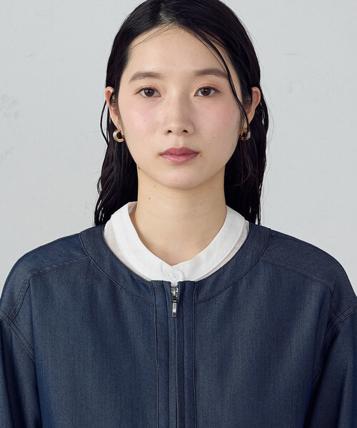 COMME CA ISM(コムサイズム)の「デニムライク ノーカラーブルゾン/セットアップ対応(ブルゾン・レディース・チャコール/ネイビー・SMALL/MEDIUM/LARGE/X-LARGE)」の19枚目の写真
