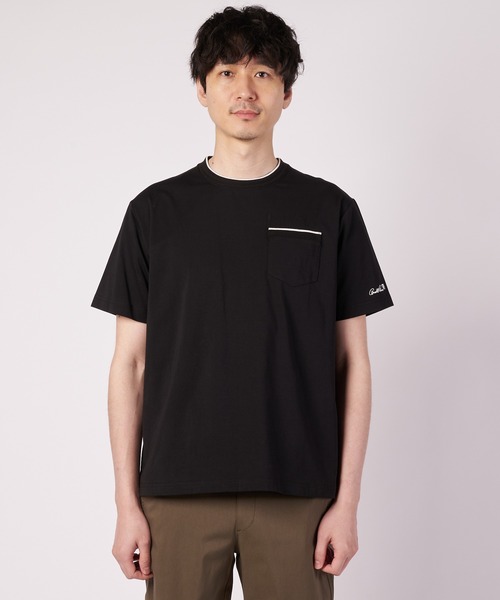 Arnold Palmer(アーノルドパーマー)の「プレーティング 天竺 ジャガードリブ Tシャツ(Tシャツ/カットソー・メンズ・ブラック/ホワイト/ミント・LL/L/M)」の9枚目の写真